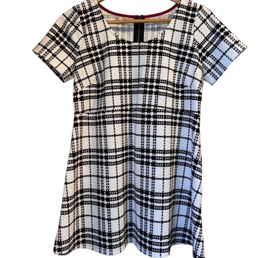 Motherhood shirt tunic Stylish Black and White Plaid small stretch